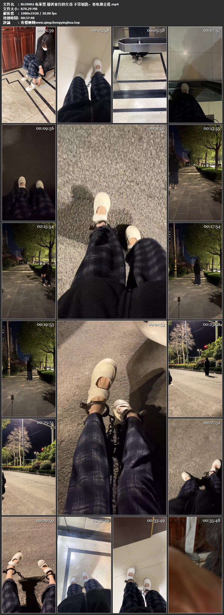 布莱恩 镣铐夜行的女孩 不带钥匙，坐电梯全程