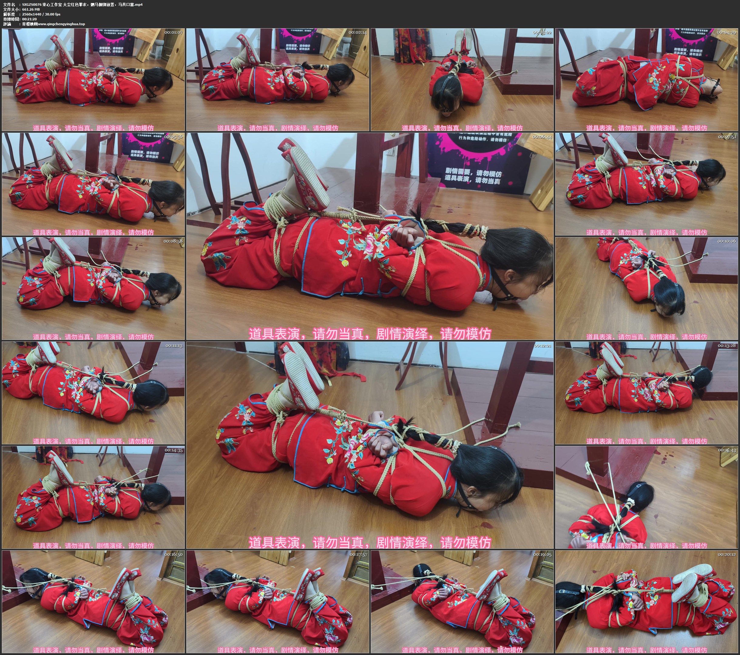 束心工作室 大尘红色罪衣，驷马捆绑放置，马具口塞