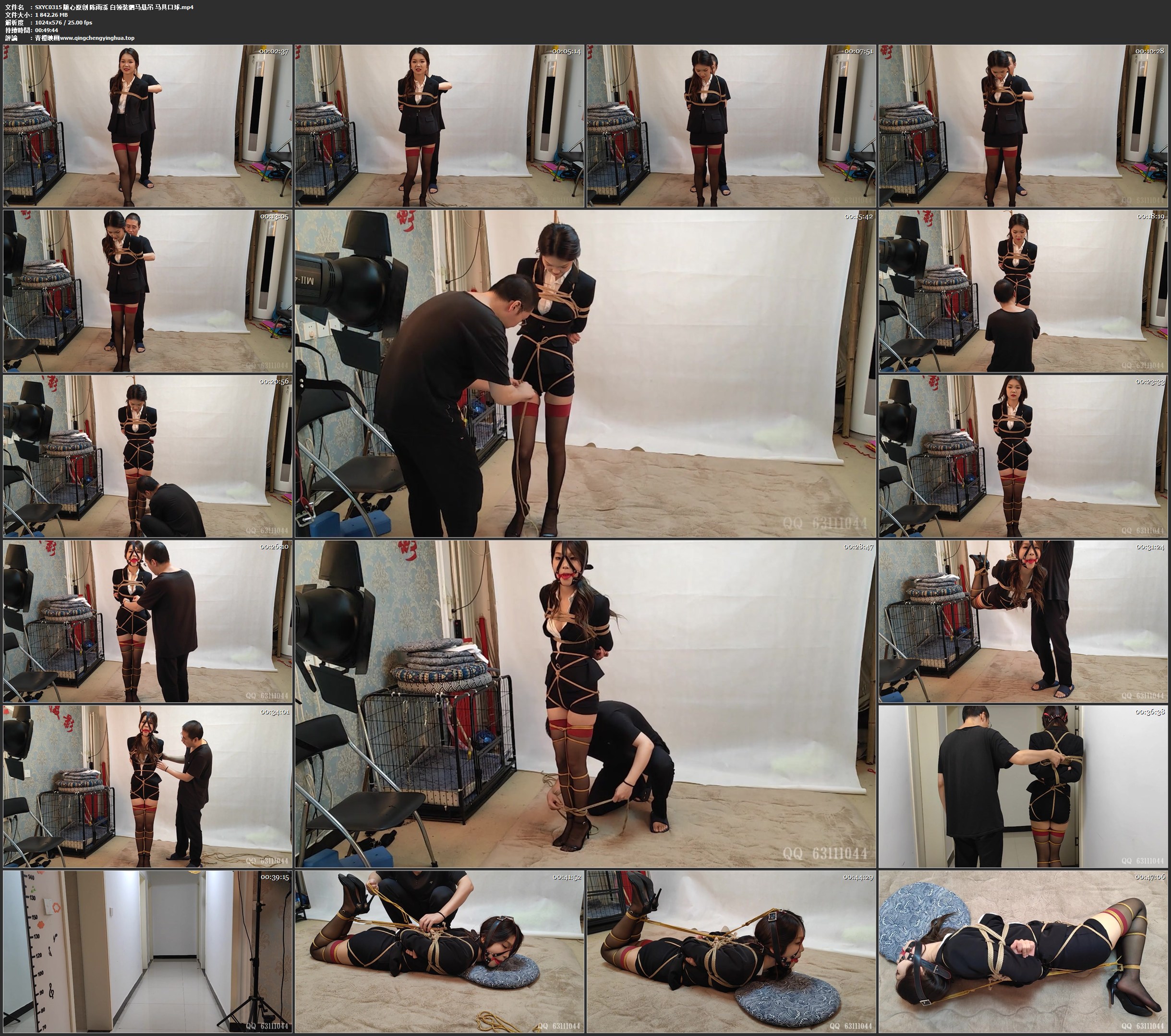 随心原创 陈雨溪 白领装驷马悬吊 马具口球