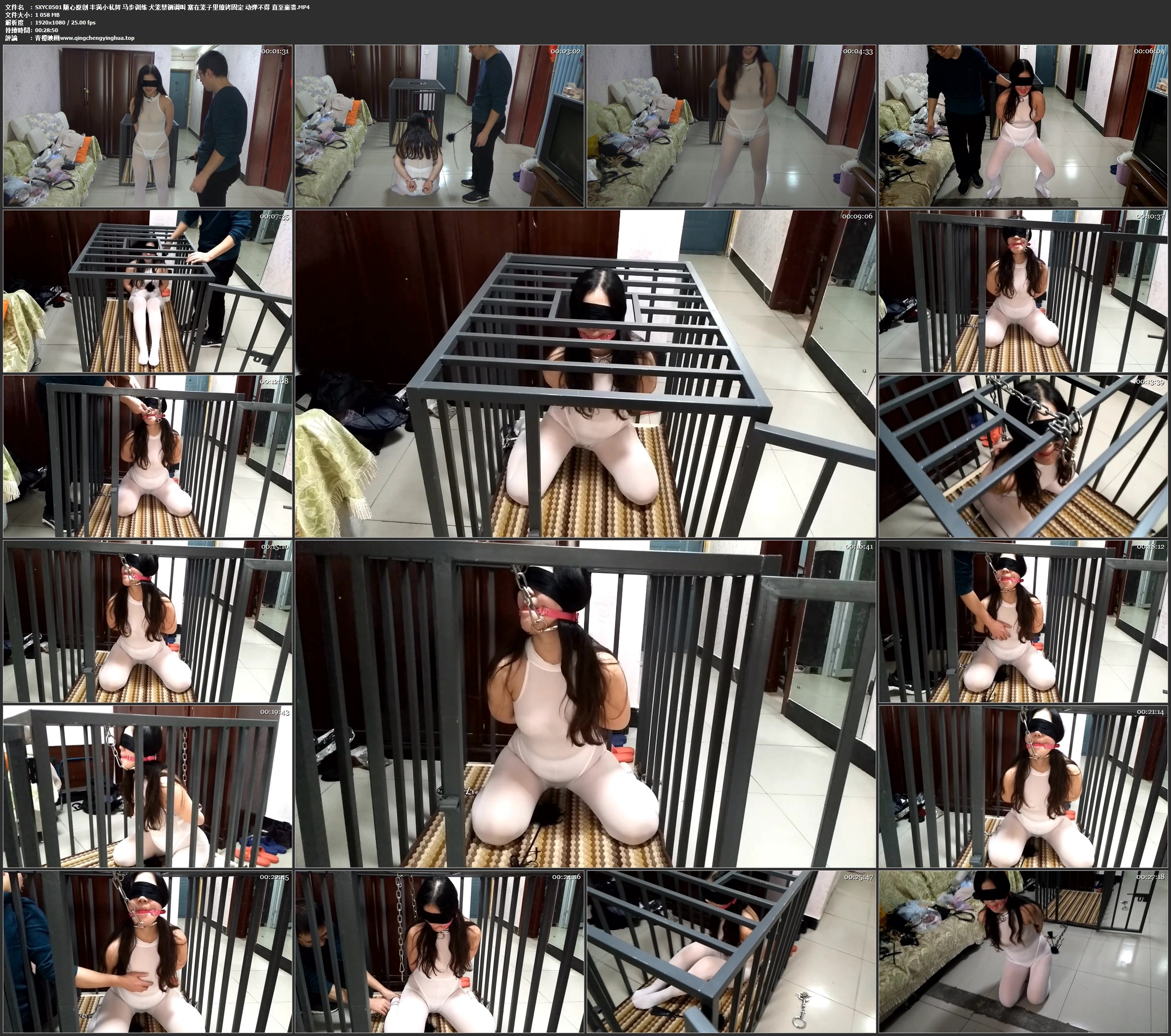 随心原创 丰满小私努 马步训练 犬笼禁锢调叫 塞在笼子里镣铐固定 动弹不得 直至崩溃