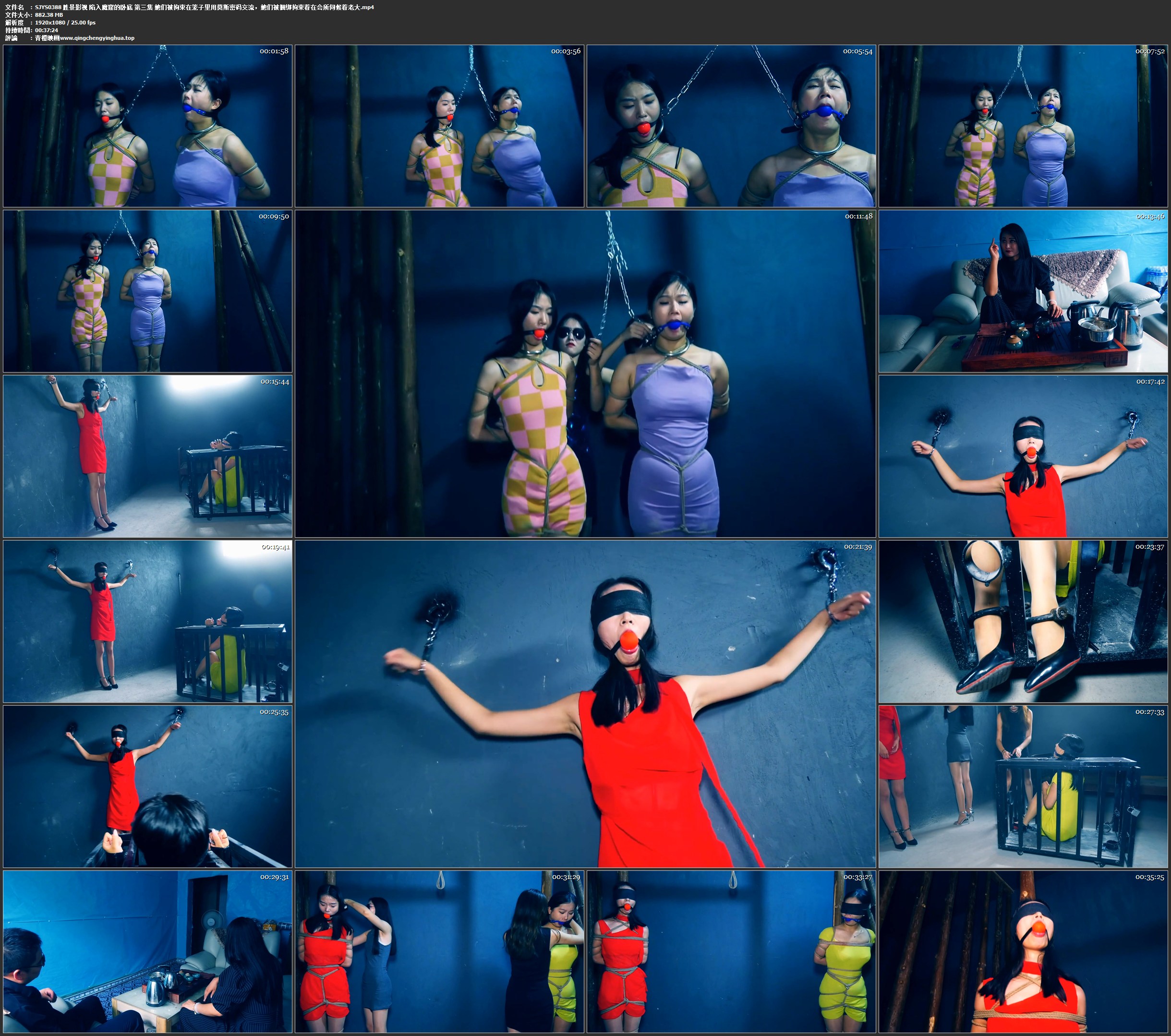 胜景影视 陷入魔窟的卧底 第三集 她们被拘束在笼子里用莫斯密码交流，她们被捆绑拘束着在会所伺候着老大