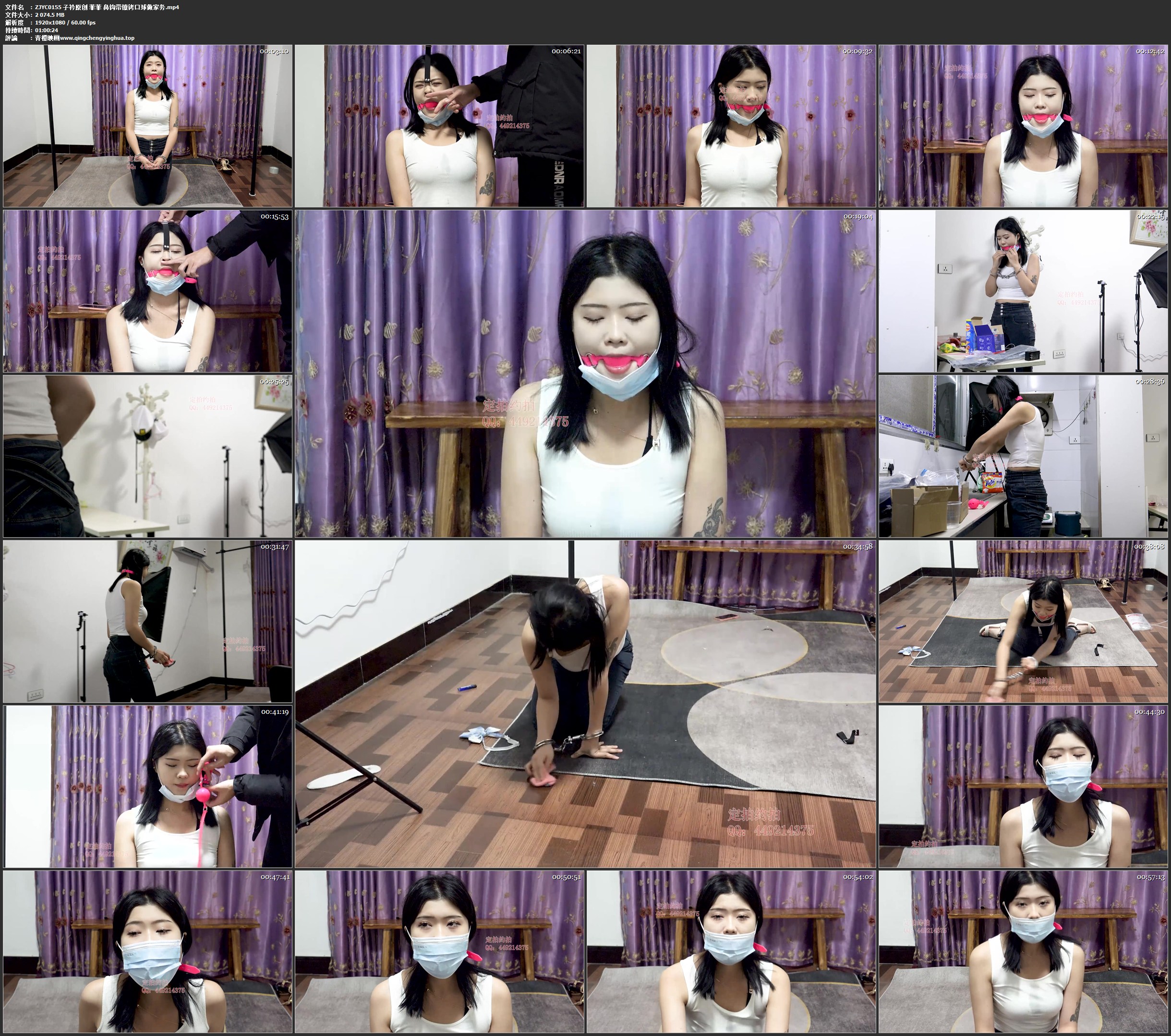 子衿原创 菲菲 鼻钩带镣铐口球做家务