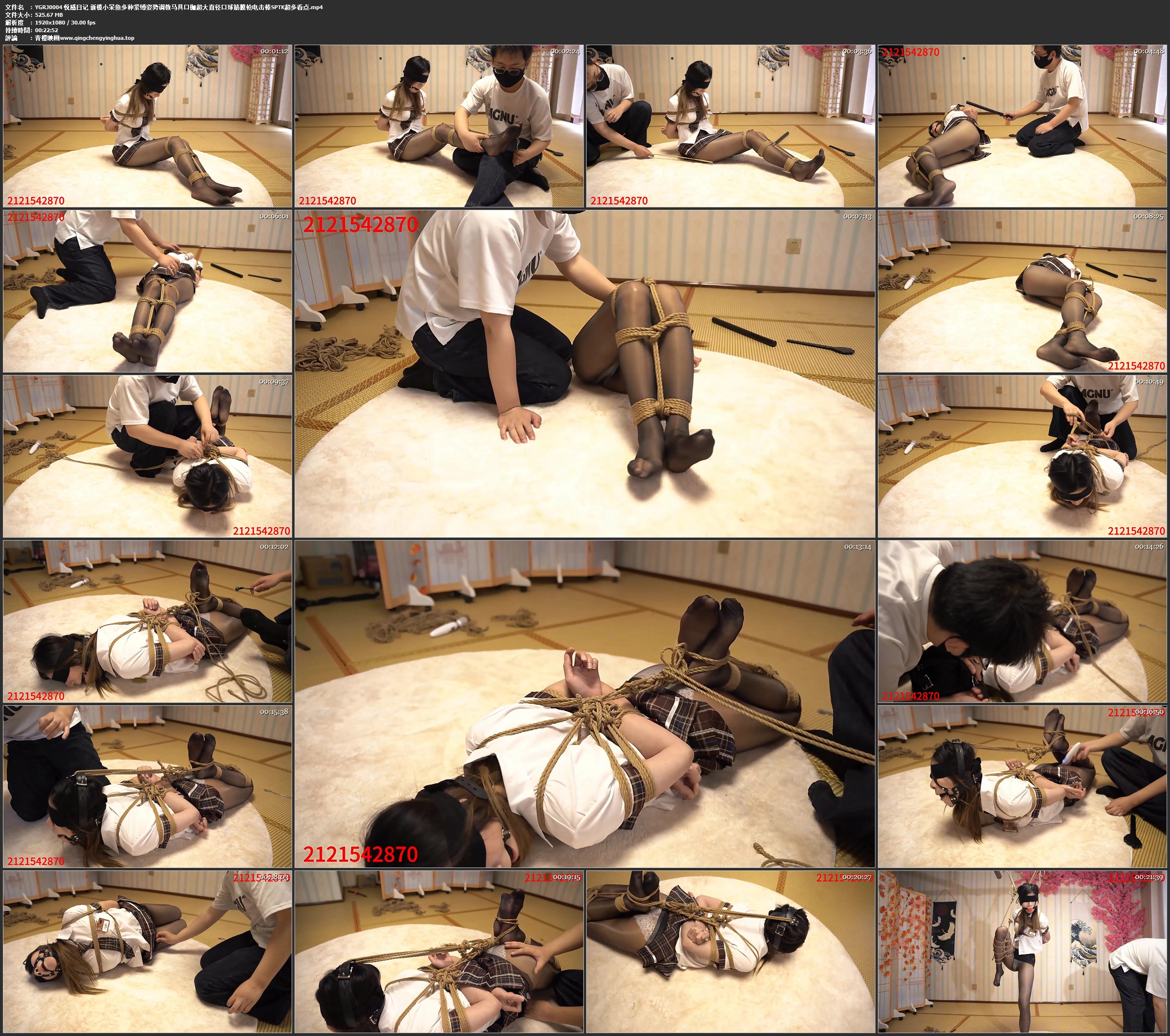 悦感日记 新模小呆鱼多种紧缚姿势调教马具口枷超大直径口球筋膜枪电击棒SPTK超多看点