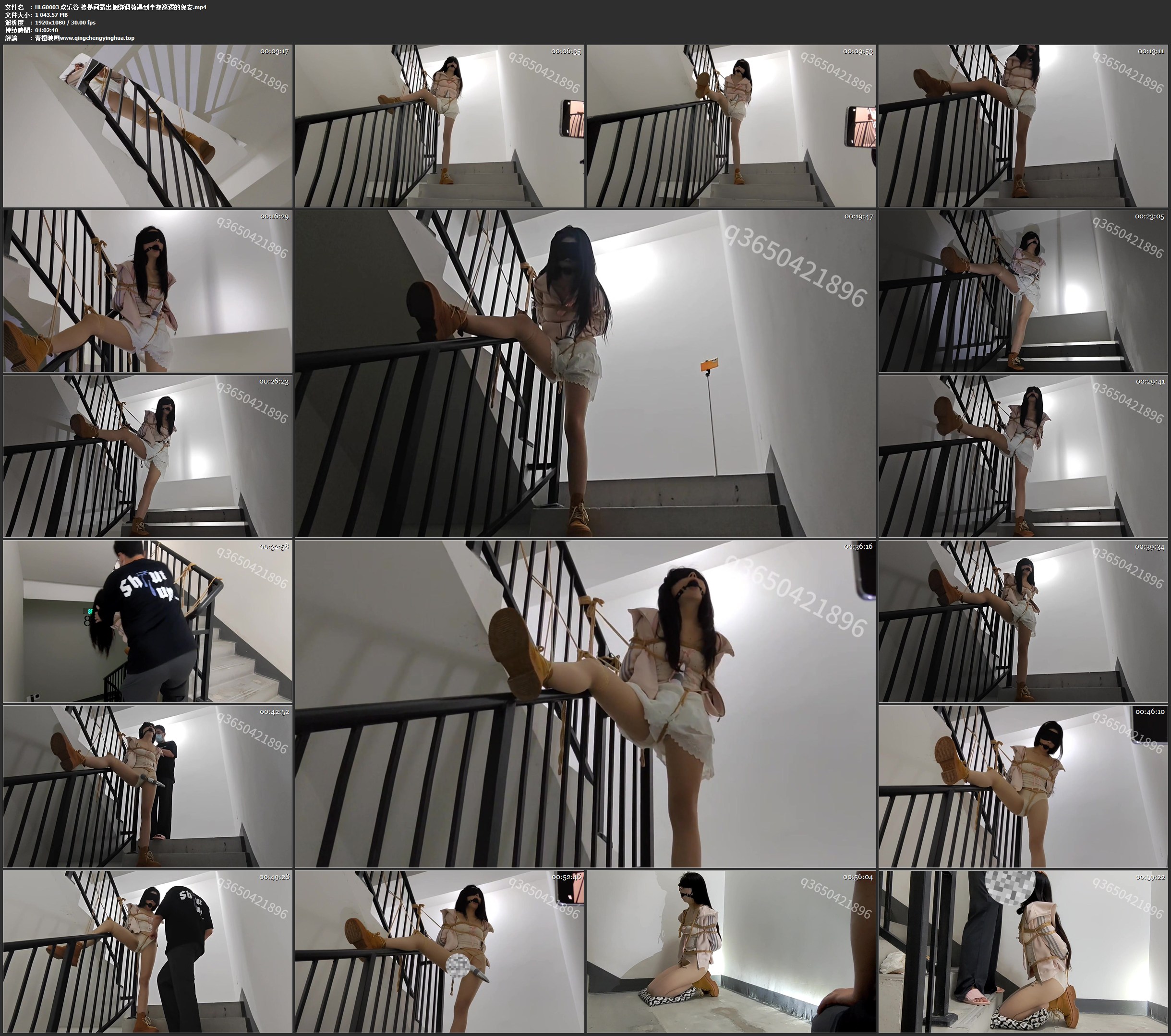 欢乐谷 楼梯间露出捆绑调教遇到半夜巡逻的保安